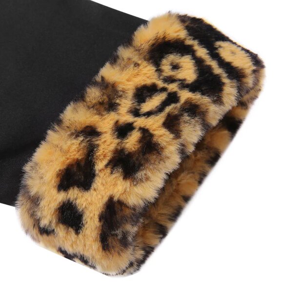 NWOT Retro Stage Medium Black 1960s Raw Hem Leopard Asymmetric Wrap Dress - Picture 5 of 9